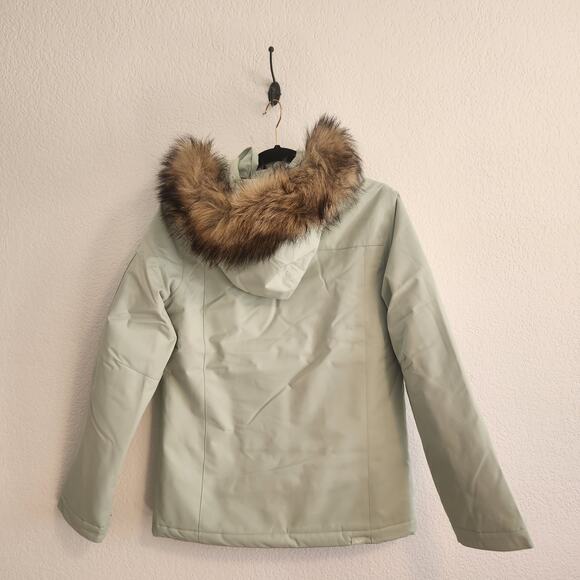 Roxy Girls Size 16/XXL Mint Colored Faux Fur Snow Jacket NWT - Picture 6 of 10